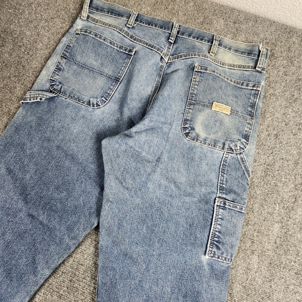 Wrangler Men's Vintage Carpenter Jeans 36x34 Distressed Baggy Y2K Denim - Picture 2 of 8